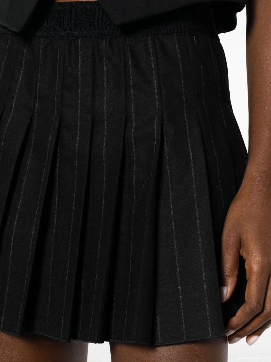 Affordable pinstripe skirt Jeans Versace Couture pleated Women 0821